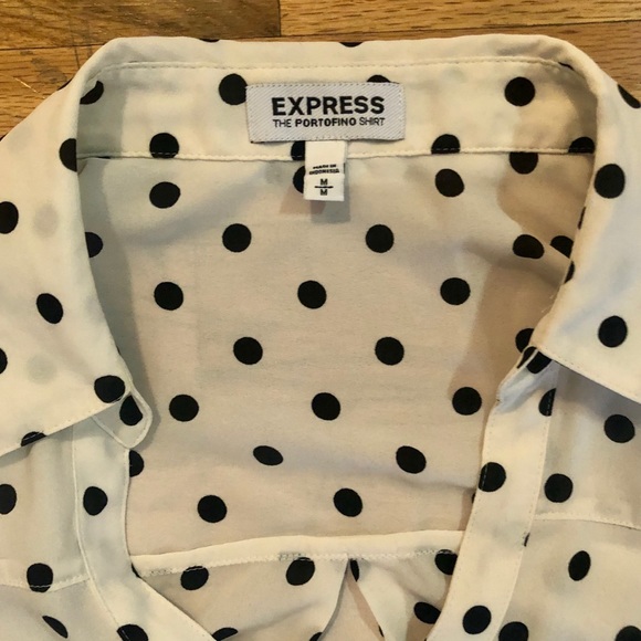 Express | Button down polka dot tank with pockets - Picture 3 of 4
